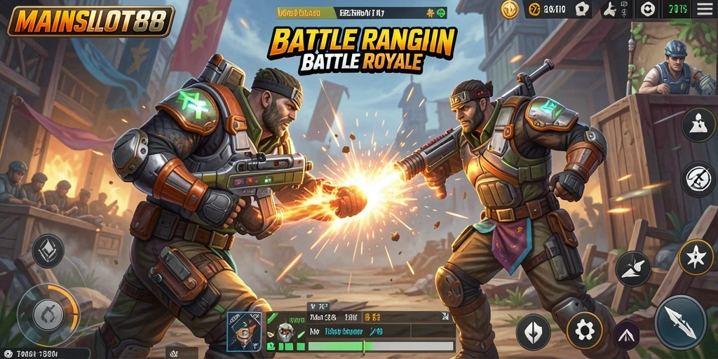 Tangkapan layar gameplay menampilkan aksi sengit game Battle Royale.