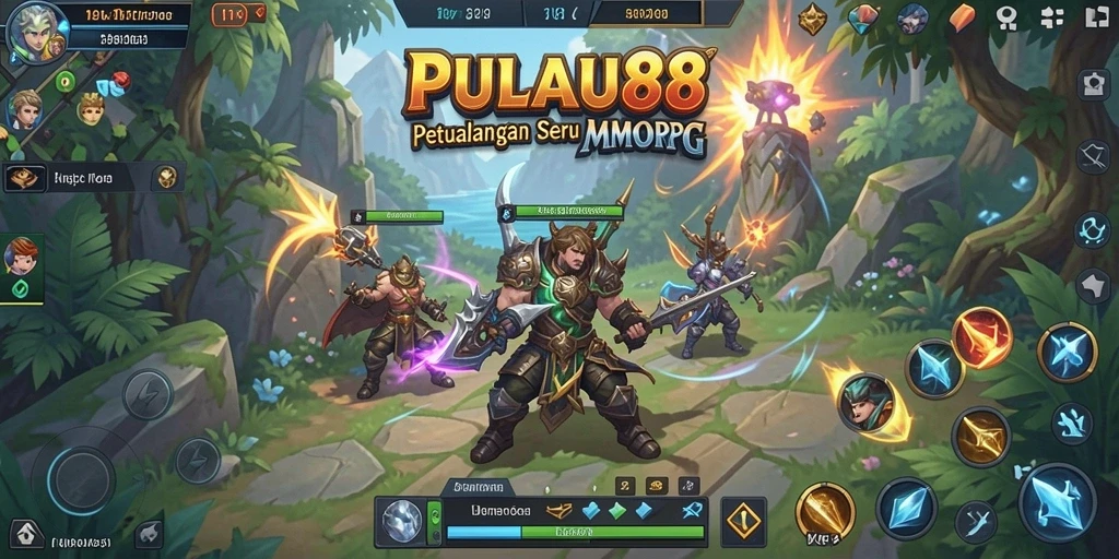 Screenshot gameplay PULAU88 menampilkan aksi seru di pulau fantasi.