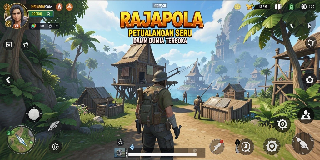 Pengalaman gameplay mendebarkan dalam dunia terbuka RAJAPOLA.
