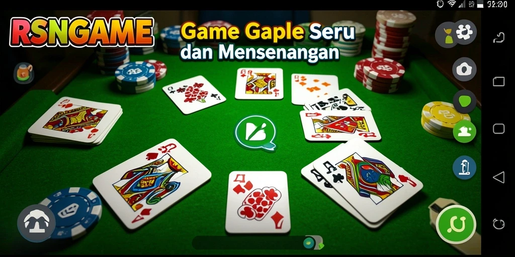Tampilan gameplay seru dalam RSNGAME yang menampilkan permainan Gaple.