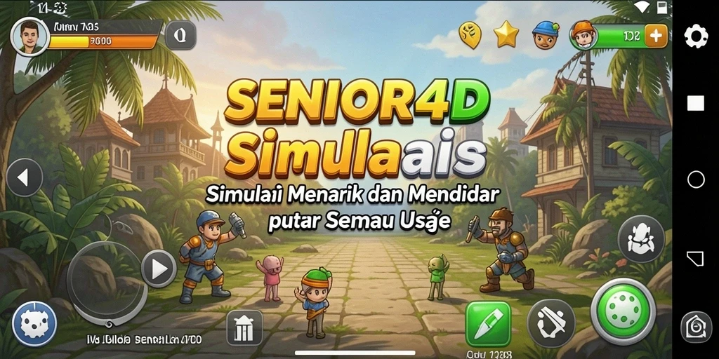 Tangkapan layar menunjukkan gameplay SENIOR4D yang mendidik dan interaktif.