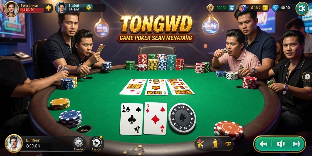 Tampilan gameplay poker di TONGWD yang menarik dan seru.