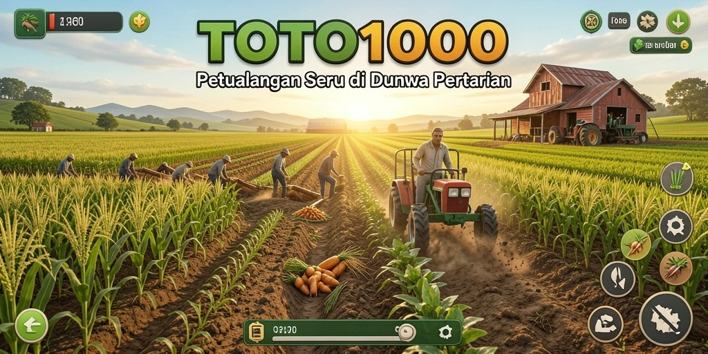 Tampilan menarik dari gameplay pertanian yang seru di TOTO1000.